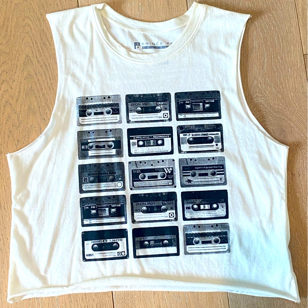 Tank top with cassette tape